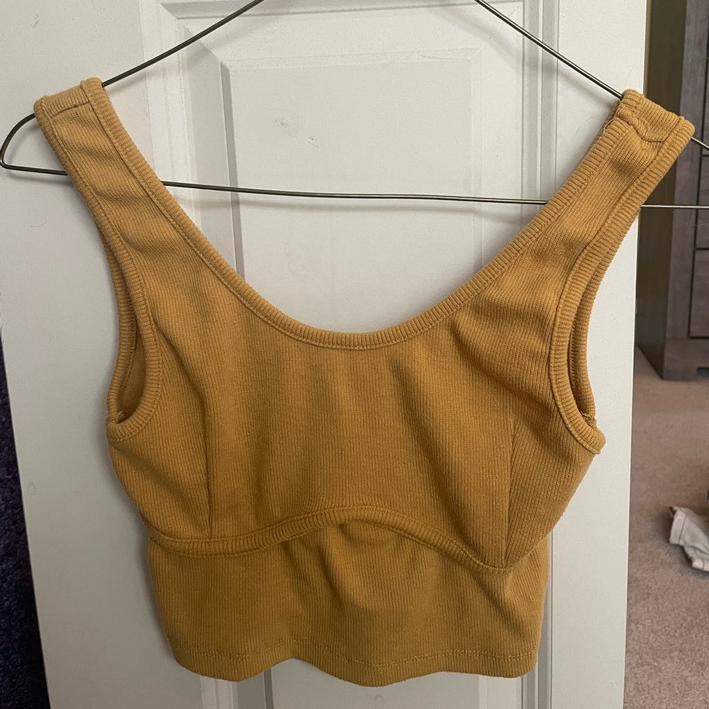 Mustard Cropped Tank Top